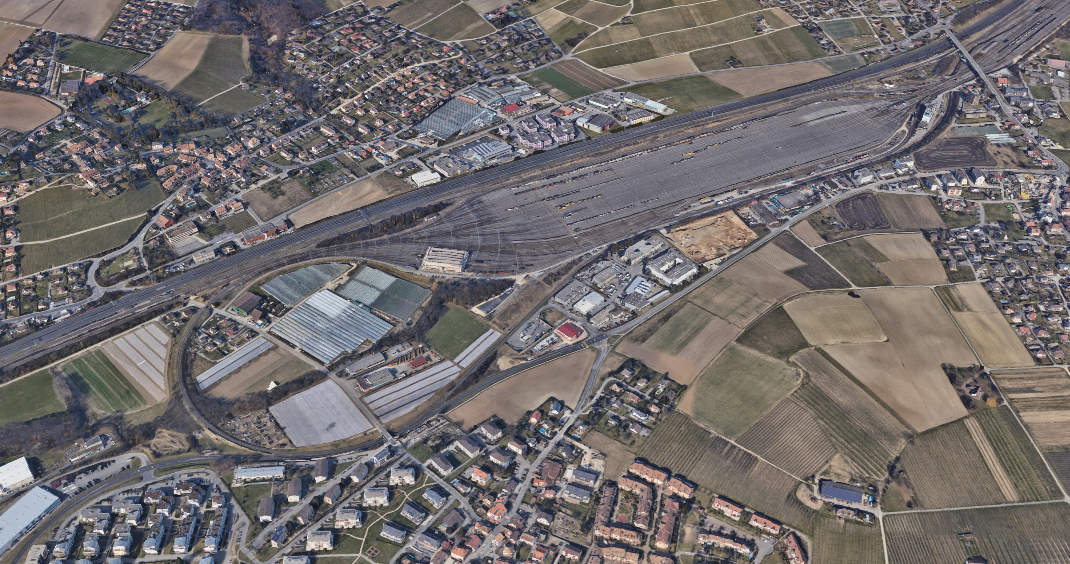 Gare de triage de Lausanne Google Earth